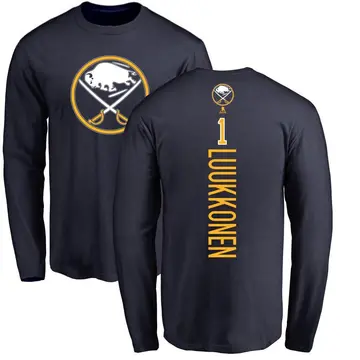 Men's Ukko-Pekka Luukkonen Buffalo Sabres Backer Long Sleeve T-Shirt - Navy