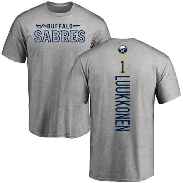 Youth Ukko-Pekka Luukkonen Buffalo Sabres Backer T-Shirt - Ash